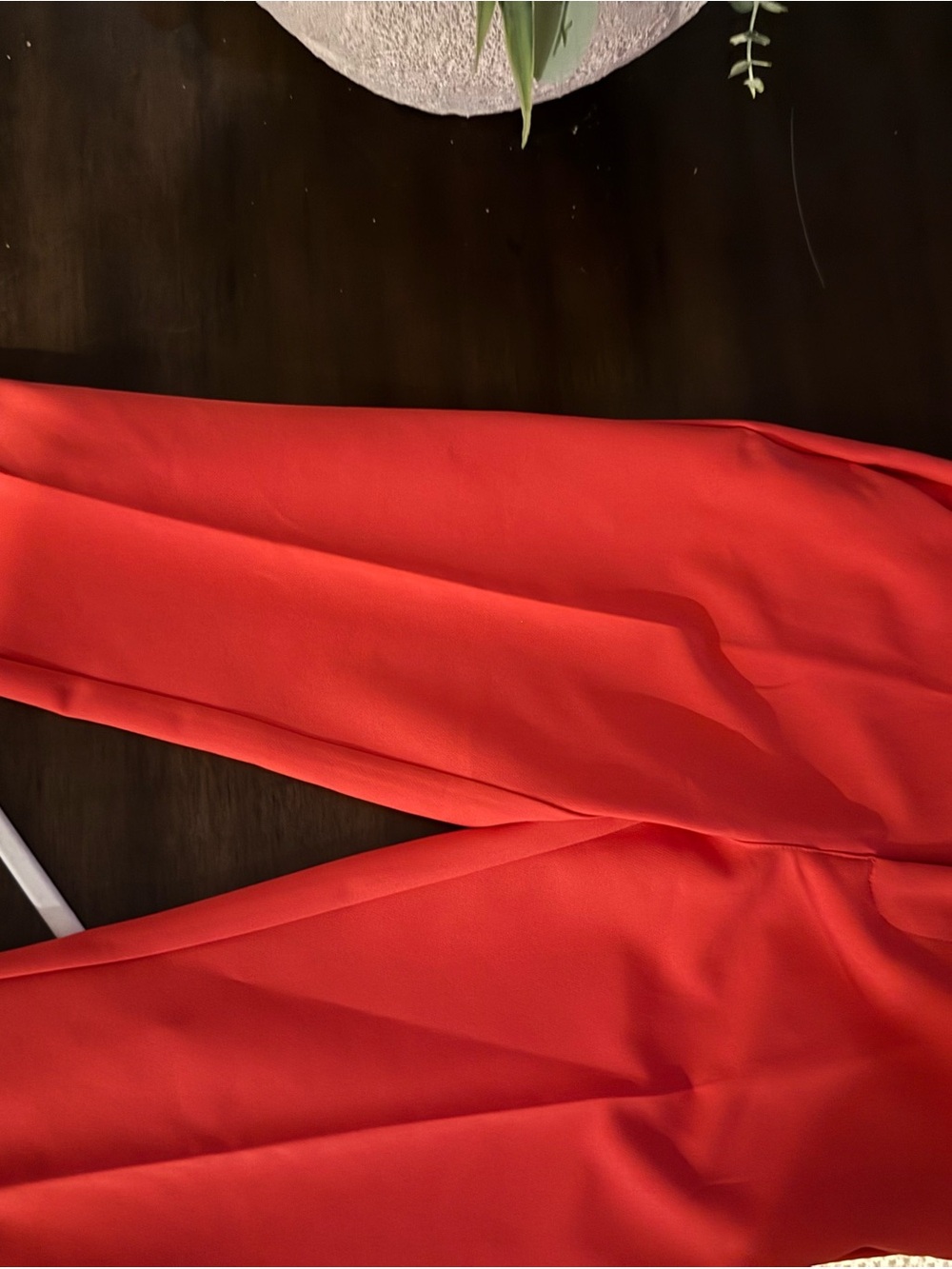 Tailored Straight-Leg Pants in Bright tangerine Red